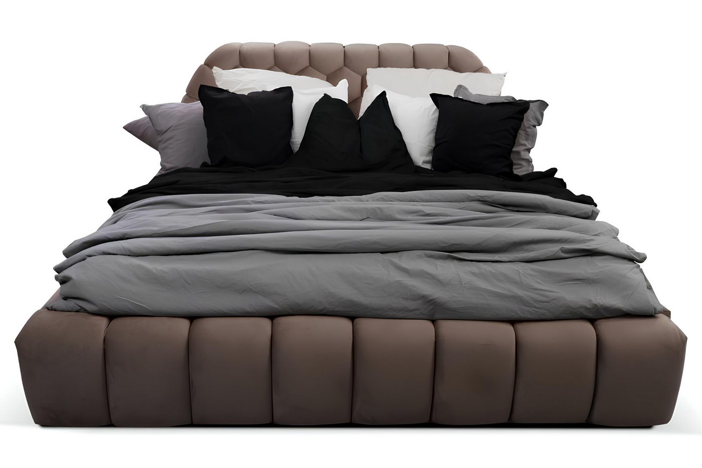 Xlmoebel Bett Doppelbett für das Schlafzimmer mit 180cm Matratze in modernem braunem (Bett), Hergestellt in Europa von Xlmoebel