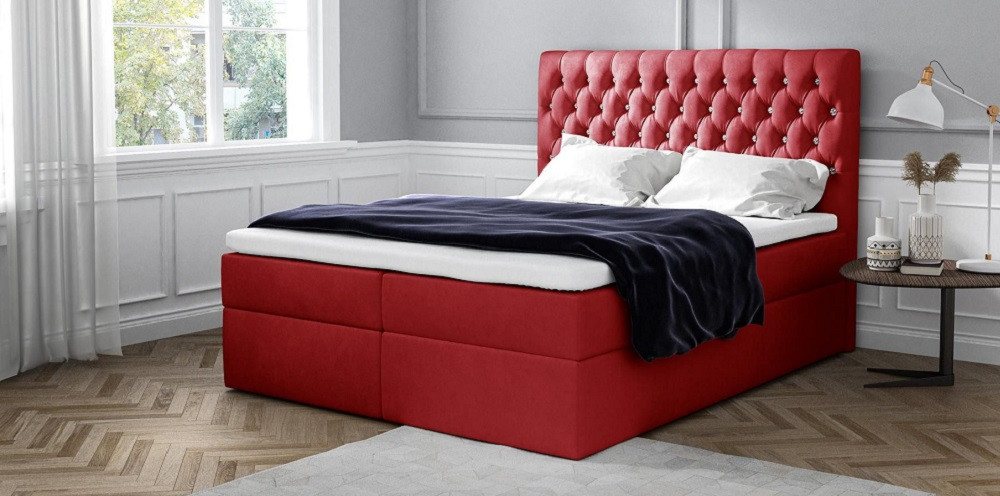Xlmoebel Boxspringbett Doppelbett mit Boxspring-Polsterung (Bett), Hergestellt in Europa von Xlmoebel