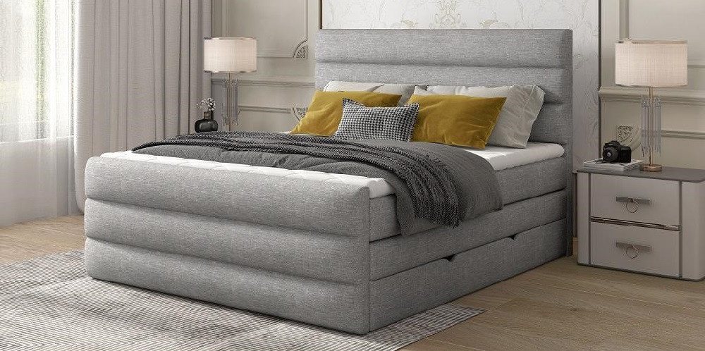 Xlmoebel Boxspringbett Elegante Boxspringbettgestaltung Hotelmöbel Doppelbett, Hergestellt in Europa von Xlmoebel