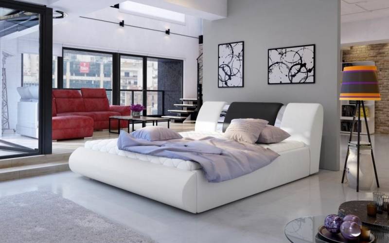 Xlmoebel Polsterbett Elegantes Boxspringbett in Schwarz und Weiß für Schlafzimmerdesign, Hergestellt in Europa von Xlmoebel