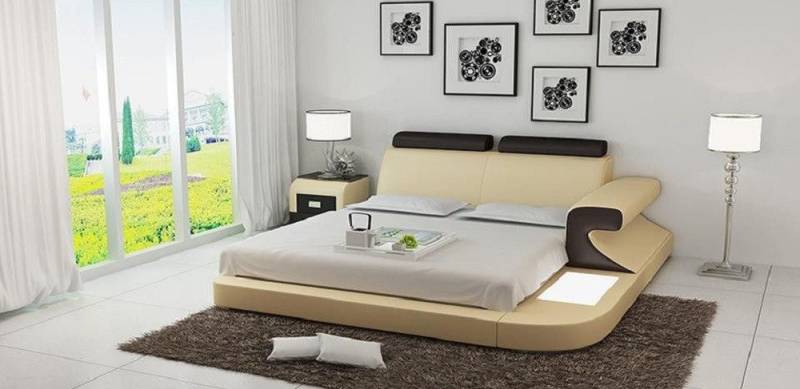 Xlmoebel Polsterbett Elegantes LED-Bett für Paare in verschiedenen Größen (Bett LB8809), Hergestellt in Europa von Xlmoebel