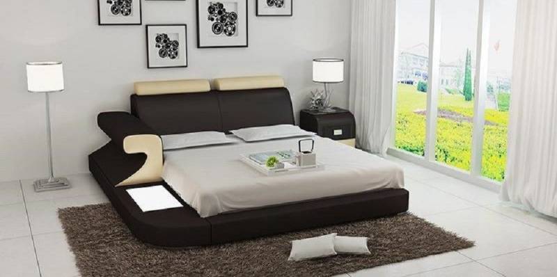 Xlmoebel Polsterbett Elegantes LED-Bett für Paare in verschiedenen Größen (Bett LB8809), Hergestellt in Europa von Xlmoebel
