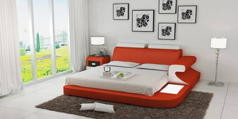 Xlmoebel Polsterbett Elegantes LED-Bett für Paare in verschiedenen Größen (Bett LB8809), Hergestellt in Europa von Xlmoebel