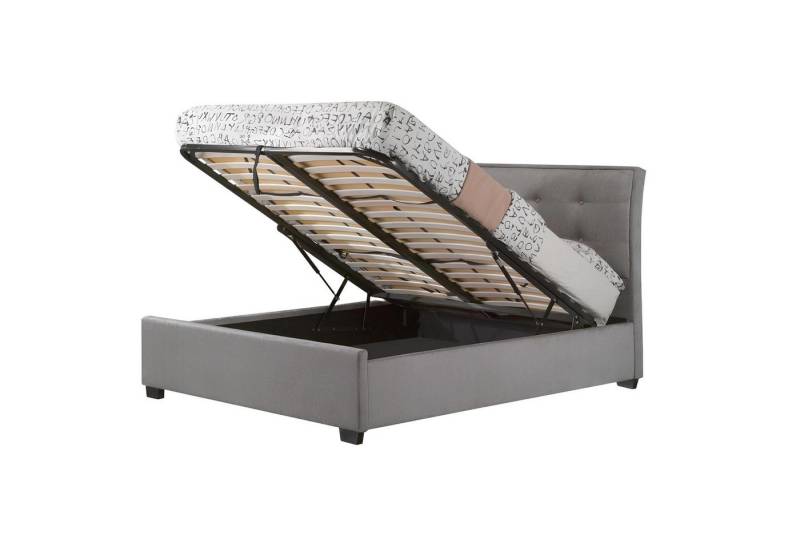 Xlmoebel Bett Englisches Doppelbett in Grau mit Chesterfield-Design (Chesterfield Bett), Hergestellt in Europa von Xlmoebel