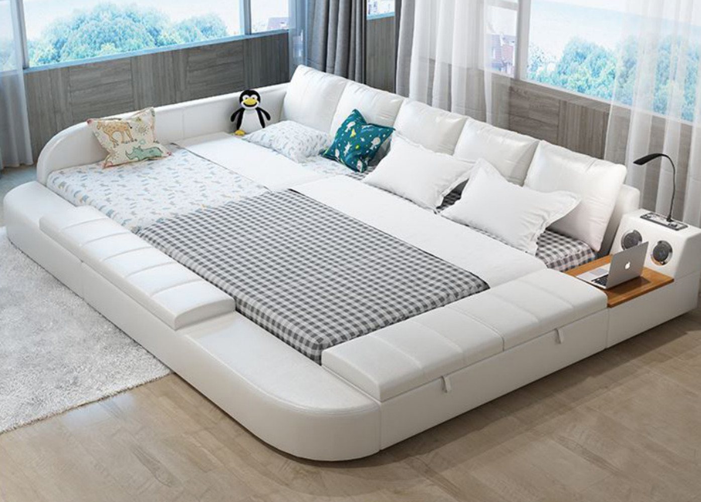 Xlmoebel Polsterbett Großes Multifunktions-Schlafsofa Luxus Design (1-tlg., Multifunktions Bett), Hergestellt in Europa von Xlmoebel