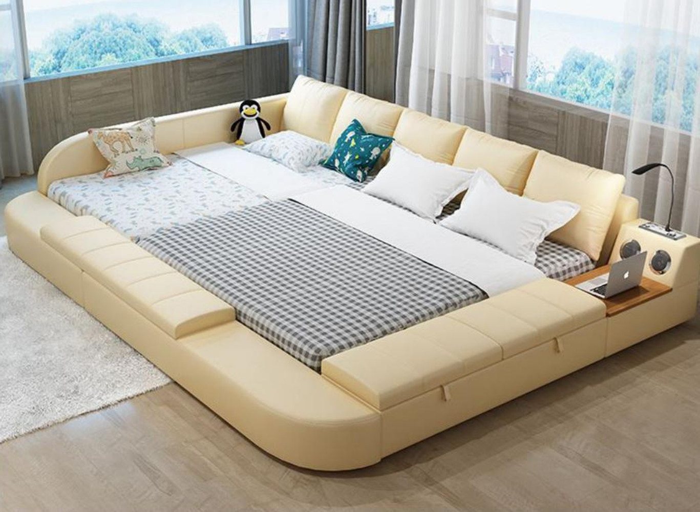Xlmoebel Polsterbett Großes Multifunktions-Schlafsofa Luxus Design (1-tlg., Multifunktions Bett), Hergestellt in Europa von Xlmoebel