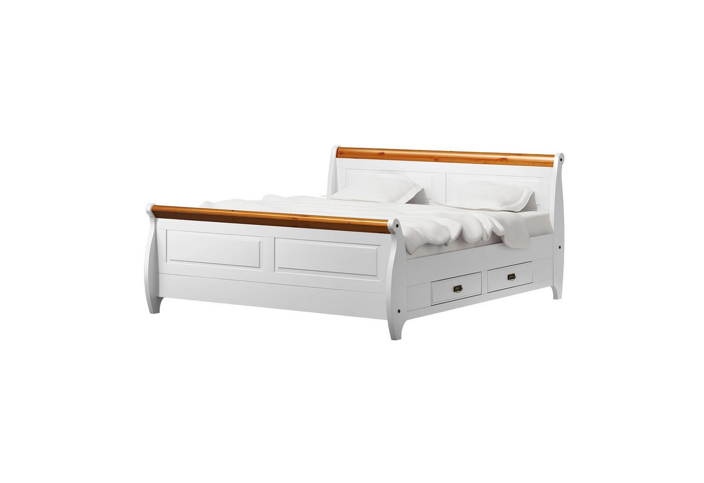 Xlmoebel Bett Hochwertiges Doppelbett im Landhausstil - Weißes Doppelbett für das (Bett), Hergestellt in Europa von Xlmoebel