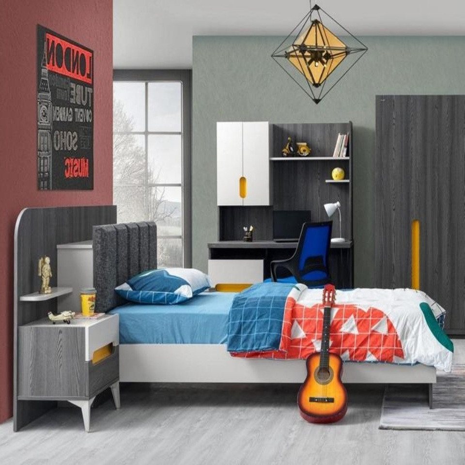 Xlmoebel Jugendzimmer-Set Hochwertiges Möbel-Set für Jugendzimmer mit Bett, Schrank und Kommode, (3tlg.Set(Kinderbett+Nachttisch+Schreibtisch), Hergestellt in Europa von Xlmoebel