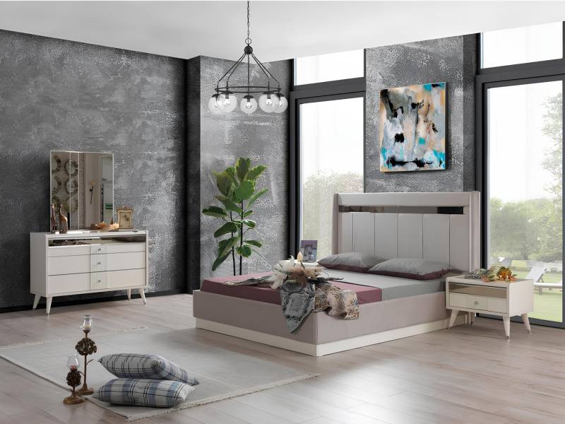 Xlmoebel Schlafzimmer-Set Hochwertiges Schlafzimmermöbel-Set in Weiß mit Designer-Bett, Kommode, (4tlg Set(Bett +2x Nachttische+Kommode), Hergestellt in Europa von Xlmoebel