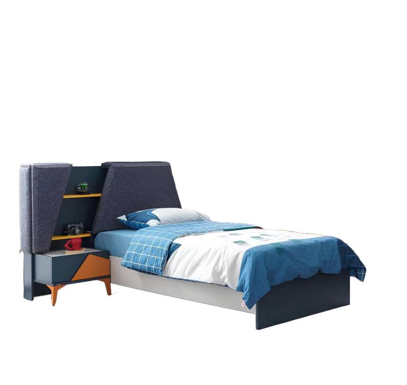 Xlmoebel Jugendzimmer-Set Jugend-Schlafzimmer-Set für Kinder mit blauem Bett, Nachttisch und, (3tlg.Schlafzimmer Set(Kinderbett+Nachttisch+Buecherregal), Hergestellt in Europa von Xlmoebel