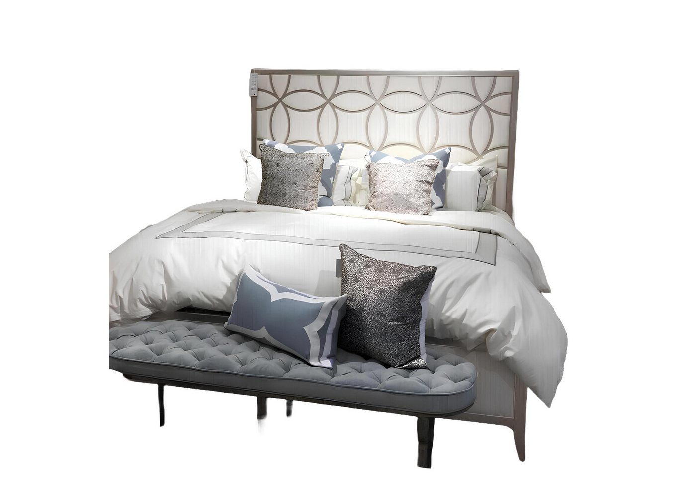 Xlmoebel Bett Klassisches Luxus-Doppelbett mit Polsterung für Schlafzimmer aus Holz (Bett), Hergestellt in Europa von Xlmoebel