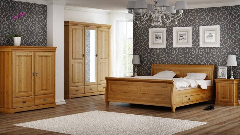 Xlmoebel Schlafzimmer-Set Komplettes Schlafzimmer-Set im Design mit Bett Schrank und Nachttisch, (Bett), Hergestellt in Europa von Xlmoebel