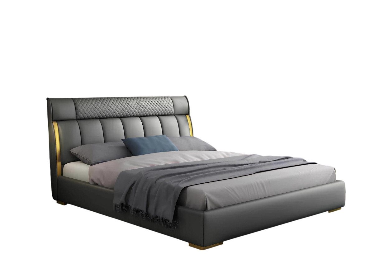 Xlmoebel Bett Luxuriöse Metall-Doppelbetten mit Kunstleder-Polsterung für Hotels im (1-tlg., Bett), Hergestellt in Europa von Xlmoebel