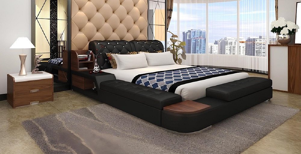 Xlmoebel Bett Luxuriöses, Chesterfield-inspiriertes Doppelbett mit multifunktionaler (Bett B123), Hergestellt in Europa von Xlmoebel