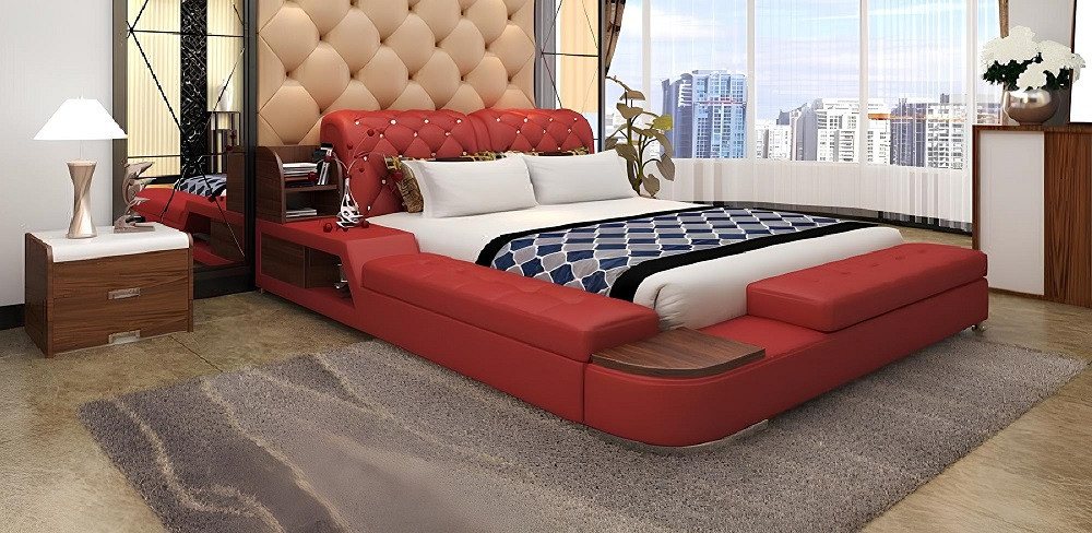 Xlmoebel Bett Luxuriöses, Chesterfield-inspiriertes Doppelbett mit multifunktionaler (Bett B123), Hergestellt in Europa von Xlmoebel