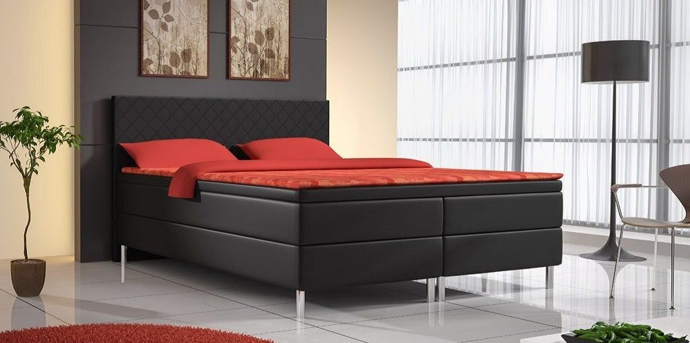 Xlmoebel Boxspringbett Luxuriöses Designer-Doppelbett mit Kunstleder-Polsterung für Hotels (Bett 4062292181566), Hergestellt in Europa von Xlmoebel