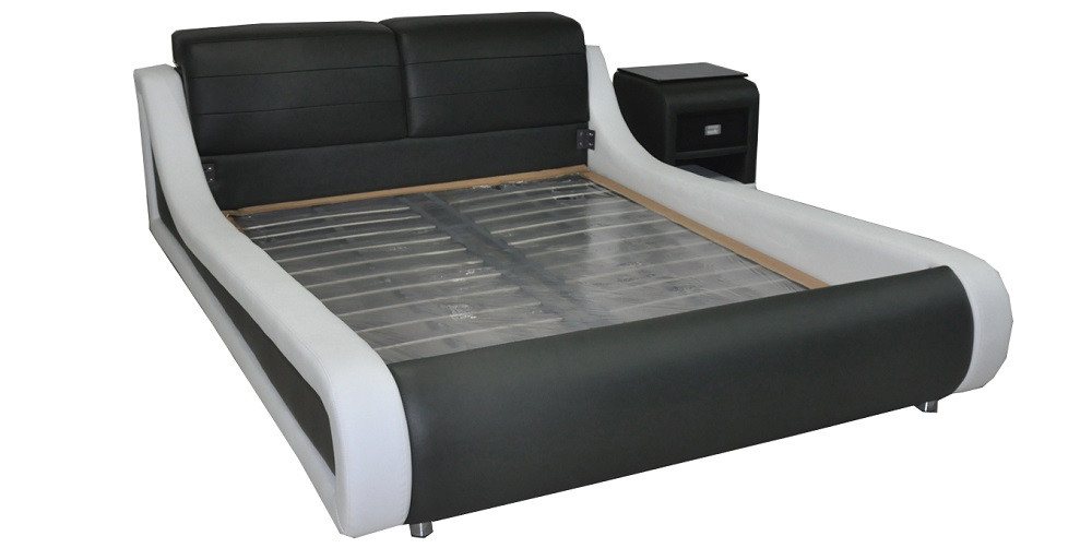 Xlmoebel Bett Luxuriöses Doppelbett aus Echtleder mit USB-Anschlüssen, modernes (Bett "LB8831), Hergestellt in Europa von Xlmoebel