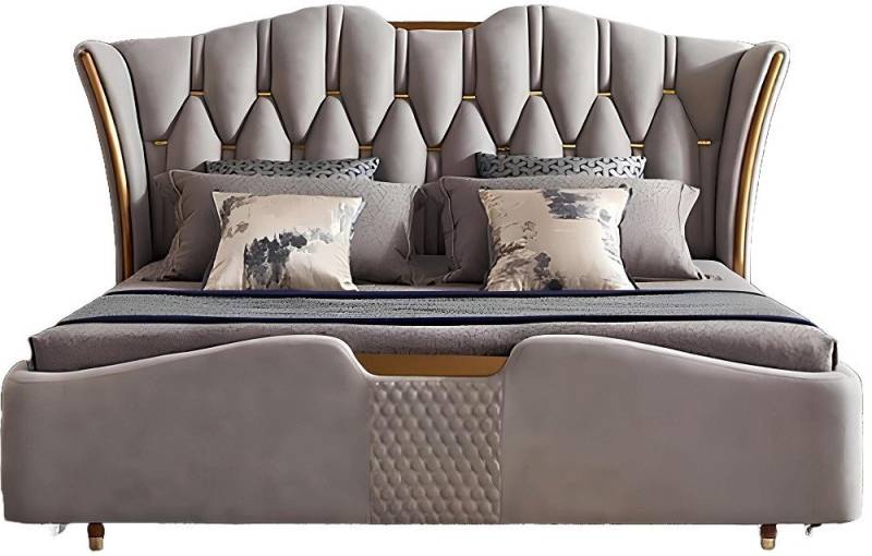 Xlmoebel Bett Luxuriöses Doppelbett im Chesterfield-Stil mit gepolstertem Design (Bett), Hergestellt in Europa von Xlmoebel