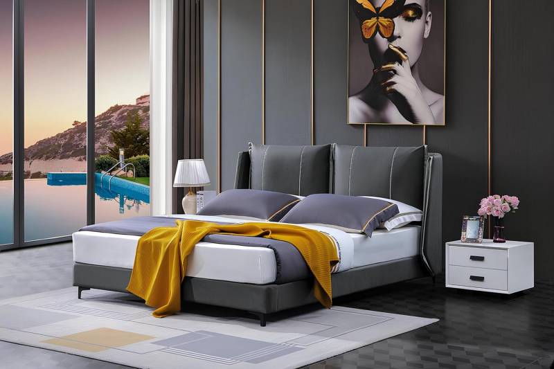 Xlmoebel Bett Luxuriöses Doppelbett in Beige für Hotelzimmer - Schlafzimmermöbel (Bett), Hergestellt in Europa von Xlmoebel