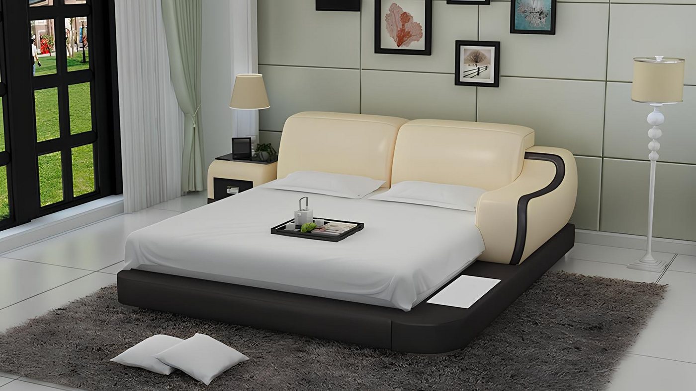 Xlmoebel Bett Luxuriöses Doppelbett mit Designer-Polsterung und Ehebett-Funktion (Bett LB8803), Hergestellt in Europa von Xlmoebel