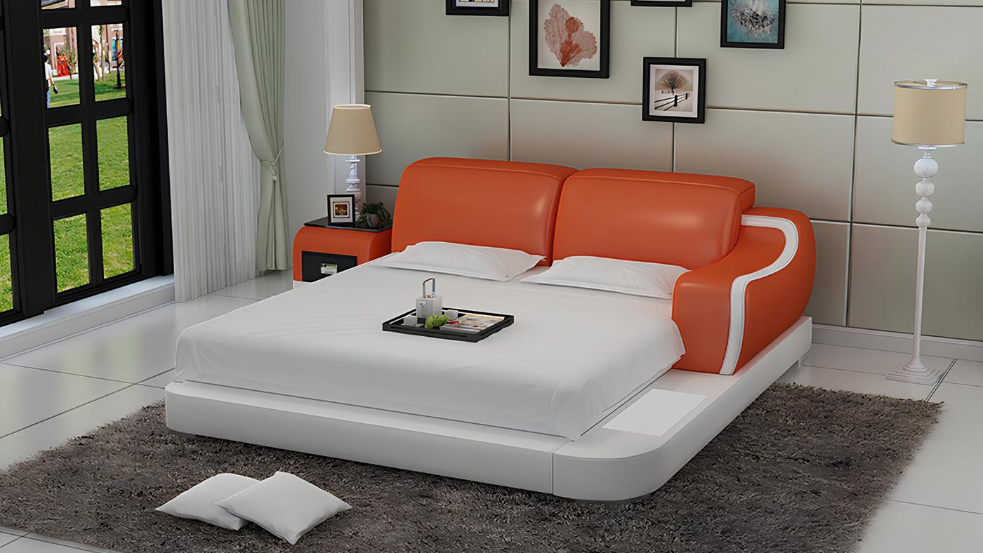 Xlmoebel Bett Luxuriöses Doppelbett mit Designer-Polsterung und Ehebett-Funktion (Bett LB8803), Hergestellt in Europa von Xlmoebel