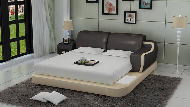 Xlmoebel Bett Luxuriöses Doppelbett mit Designer-Polsterung und Ehebett-Funktion (Bett LB8803), Hergestellt in Europa von Xlmoebel