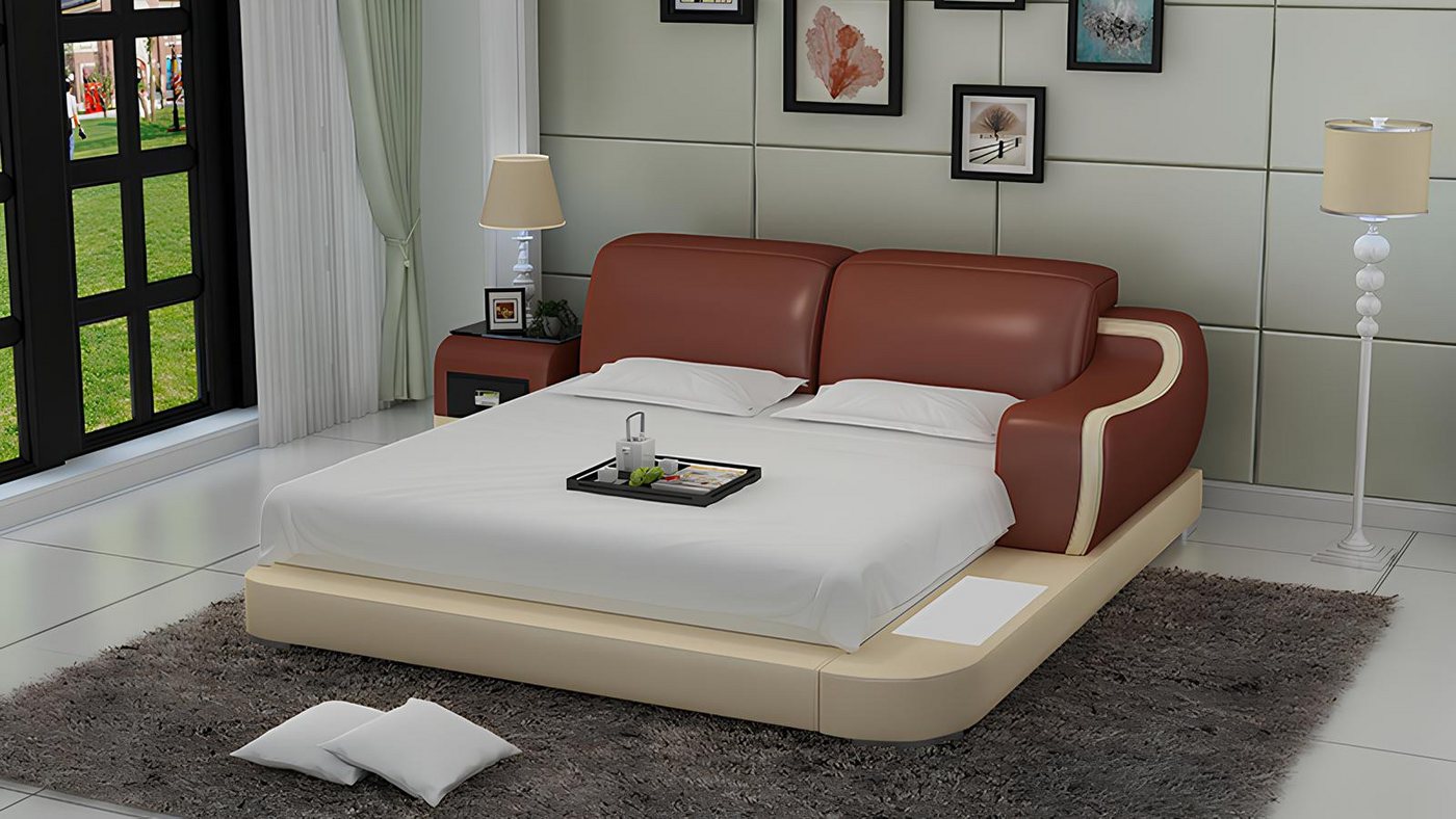 Xlmoebel Bett Luxuriöses Doppelbett mit Designer-Polsterung und Ehebett-Funktion (Bett LB8803), Hergestellt in Europa von Xlmoebel