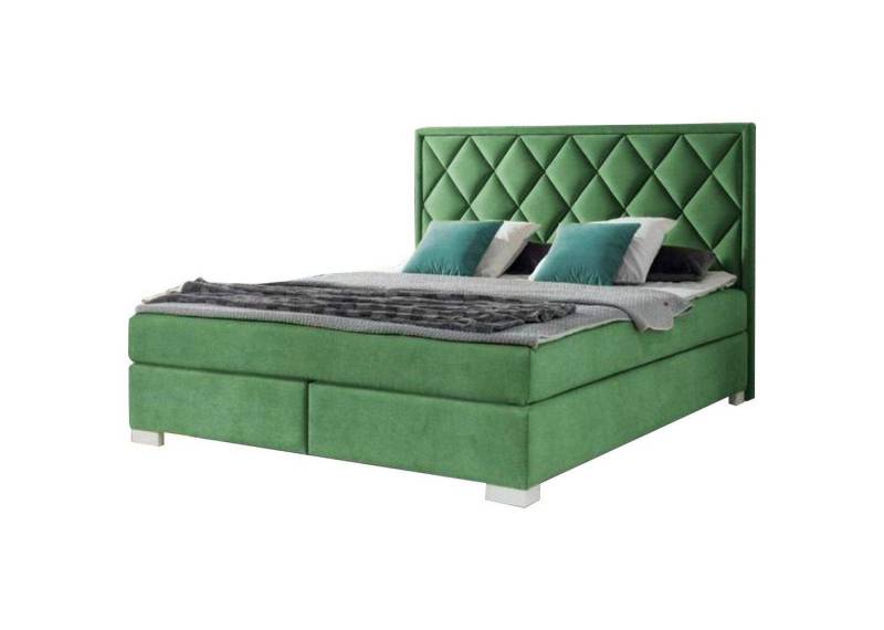 Xlmoebel Boxspringbett Luxus Bett 180x200 Gelb Samt Textil Modern Design Schlafzimmer Neu (Bett), Hergestellt in Europa von Xlmoebel