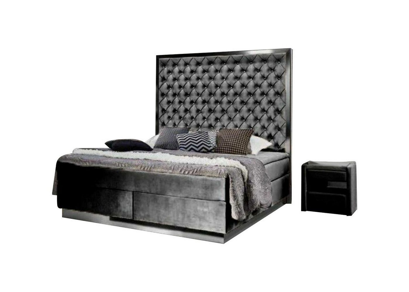 Xlmoebel Boxspringbett Luxus Bett mit Edelstahl-Design, Schlafzimmer Möbel, Neu (Bett), Hergestellt in Europa von Xlmoebel