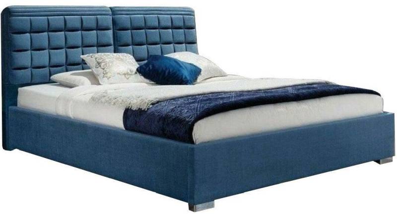 Xlmoebel Boxspringbett Luxus Boxspring Bett Design Stoff Blau Doppel Hotel Schlafzimmer Möbel (Bett), Hergestellt in Europa von Xlmoebel