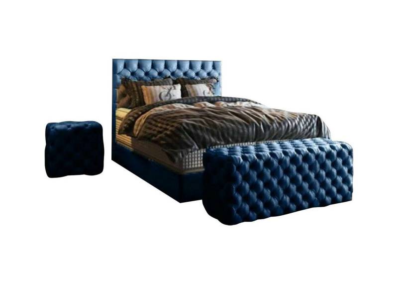 Xlmoebel Bett Luxus Boxspringbett Komplett Samt Matratze Design Möbel (Bett), Hergestellt in Europa von Xlmoebel