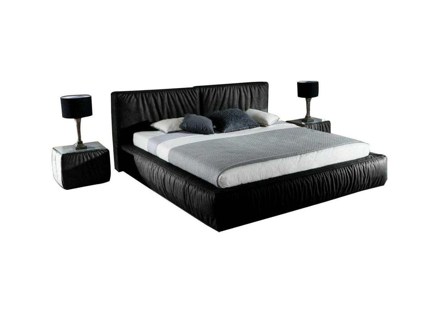 Xlmoebel Bett Luxus Designer Bett Samtbezogen Schlafzimmer Möbel Textil (Bett), Hergestellt in Europa von Xlmoebel