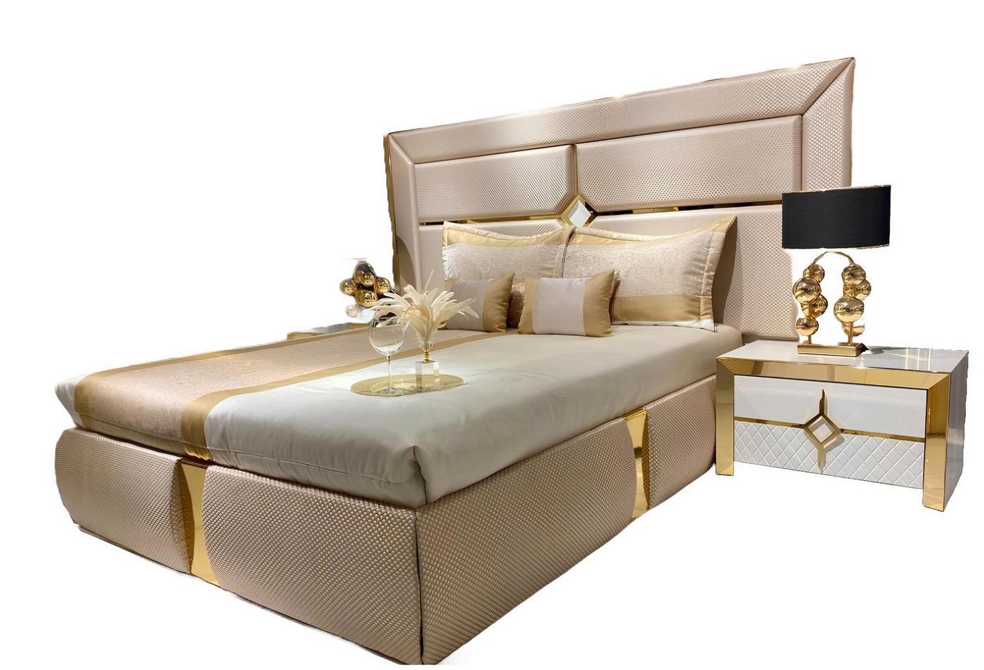 Xlmoebel Bett Modernes Doppelbett aus Edelstahl Metall für das Schlafzimmer - (Bett), Hergestellt in Europa von Xlmoebel
