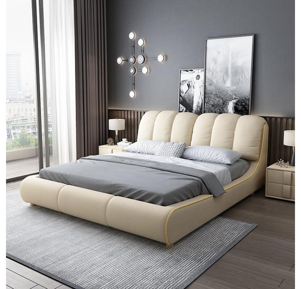 Xlmoebel Bett Modernes Holz-Design-Doppelbett für luxuriöse Schlafzimmer (Bett), Hergestellt in Europa von Xlmoebel