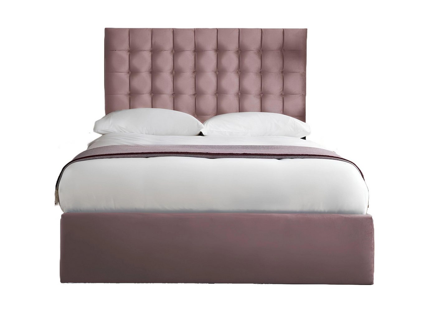 Xlmoebel Boxspringbett Neu Rosa Luxus Samt Textil Doppelbett (1-St., Chesterfield Bett), Hergestellt in Europa von Xlmoebel