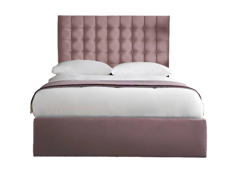 Xlmoebel Boxspringbett Neu Rosa Luxus Samt Textil Doppelbett (1-St., Chesterfield Bett), Hergestellt in Europa von Xlmoebel
