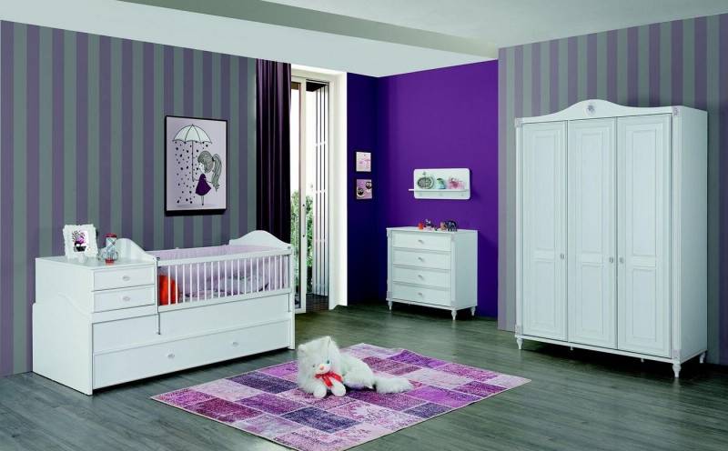Xlmoebel Jugendzimmer-Set Neues 4-teiliges Set Kinderzimmermöbel mit Kinderbett Kommode, (Set 3 tlg. (Kinderbett + Kleiderschrank + Kommode), Hergestellt in Europa von Xlmoebel