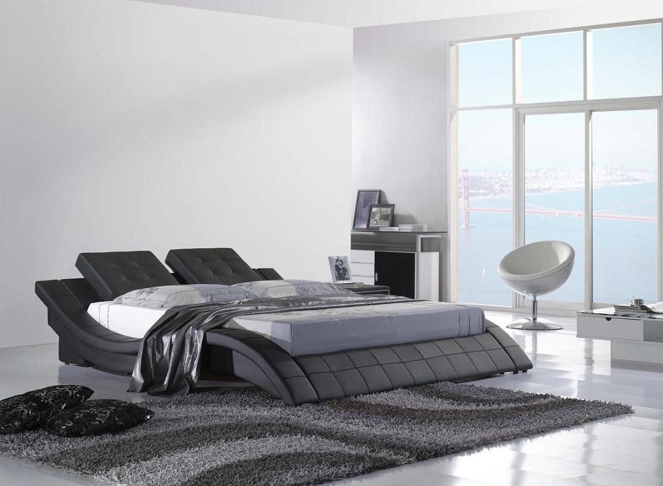 Xlmoebel Polsterbett Neues Design-Doppelbett aus Holz mit luxuriöser Lederoptik (Bett), Hergestellt in Europa von Xlmoebel