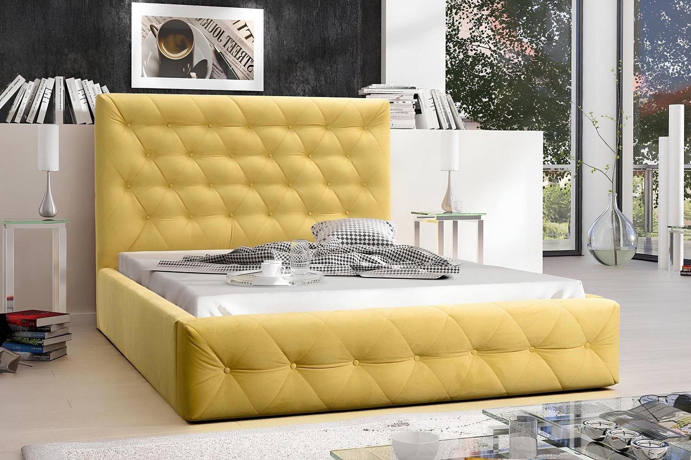 Xlmoebel Polsterbett Designer-Holzbett Exklusives Möbel Doppelbett Modernes (Bett), Hergestellt in Europa von Xlmoebel