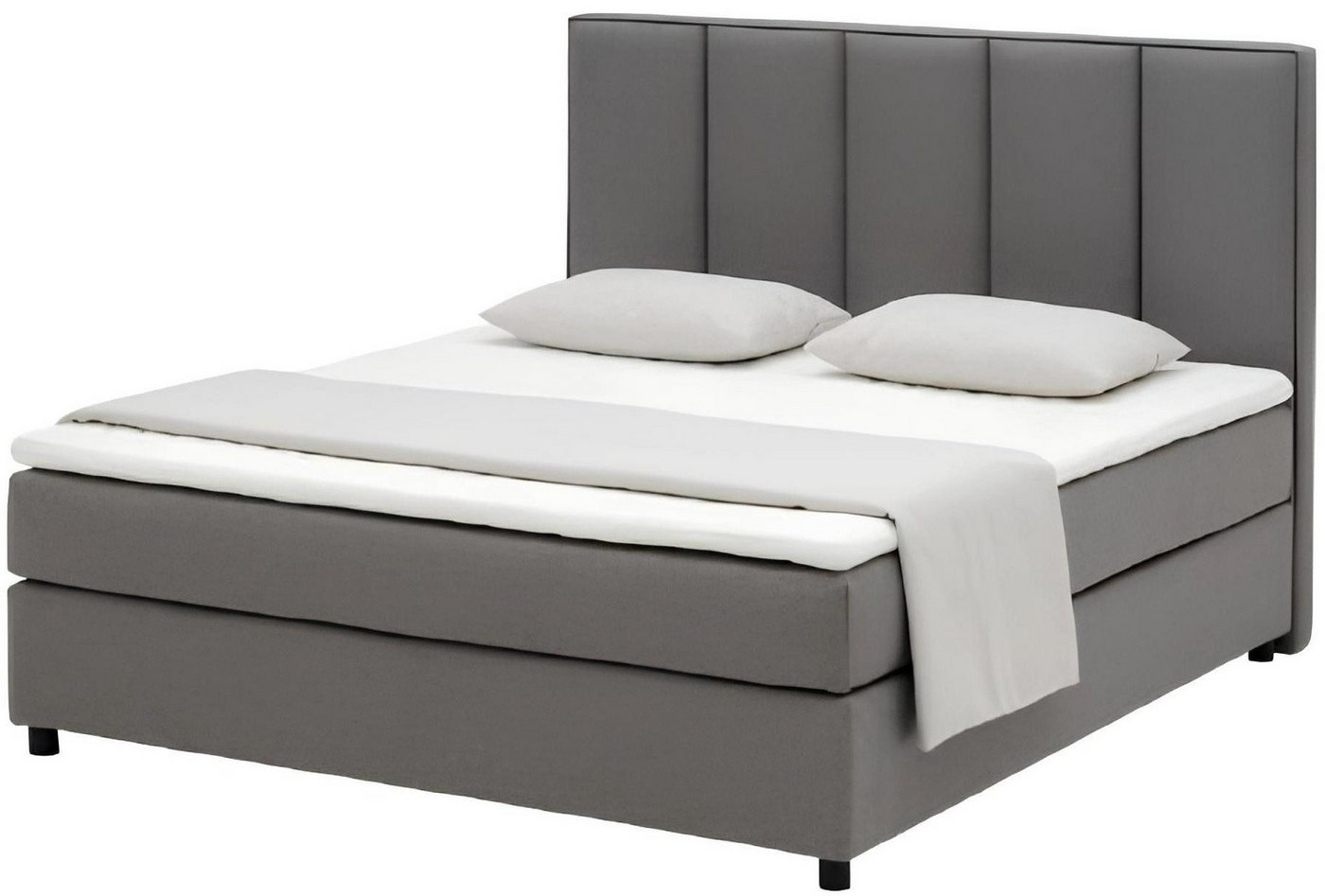 Xlmoebel Boxspringbett Neues Doppelbett mit Boxspring-Polsterung aus Leder und Textil (BETT DESIGNER POLSTERBETT EHEBETT DOPPELTBETT NR 202), Hergestellt in Europa von Xlmoebel