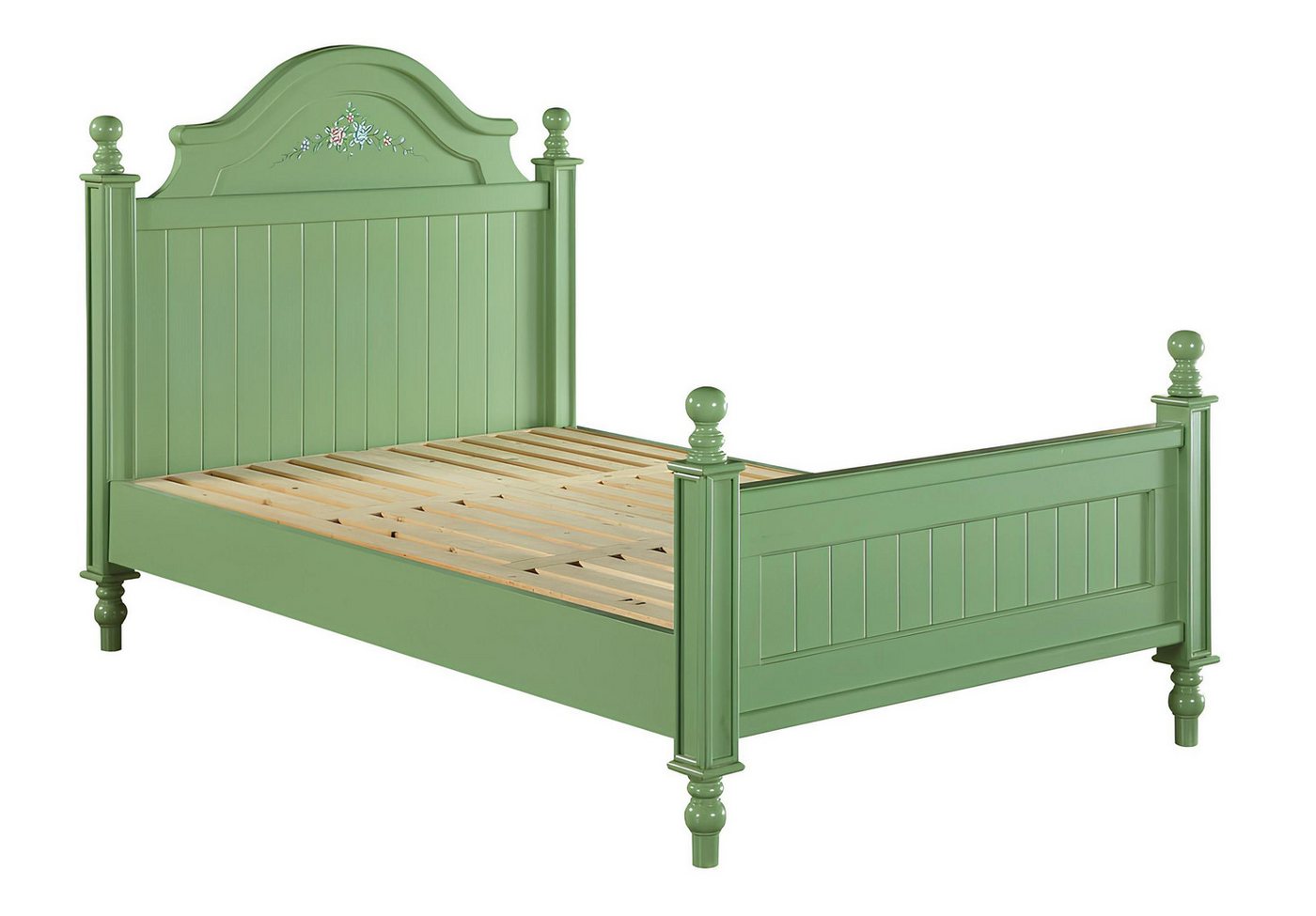 Xlmoebel Bett Neues Luxus-Doppelbett im klassischen Landhausstil in Grün (Bett), Hergestellt in Europa von Xlmoebel