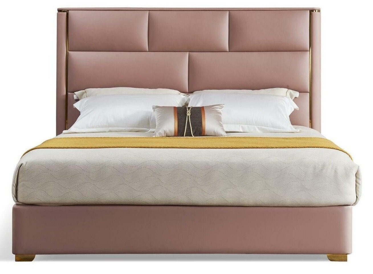 Xlmoebel Bett Neues Luxus Polsterbett aus Leder für das Schlafzimmer im Hotelstil (Bett), Hergestellt in Europa von Xlmoebel