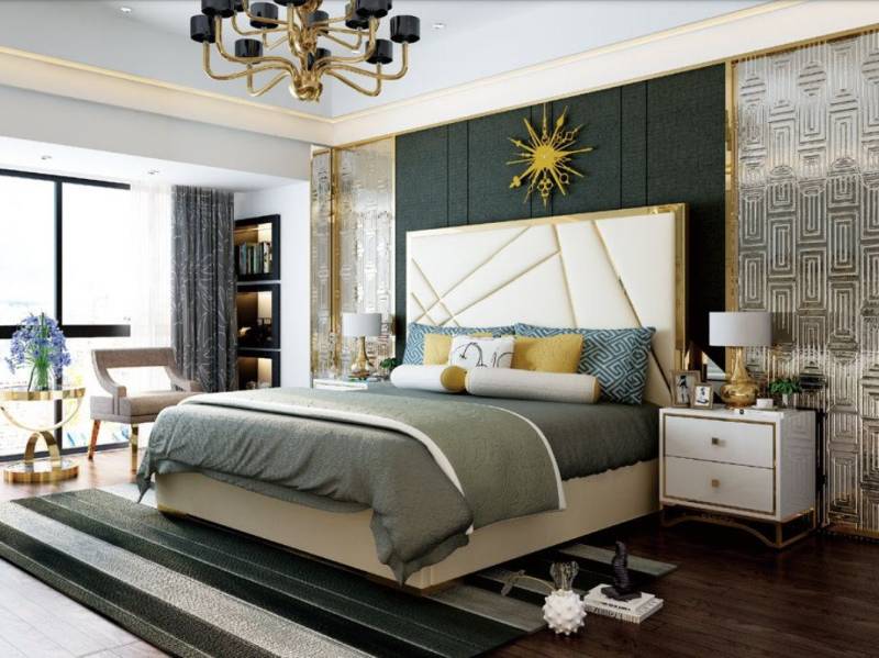 Xlmoebel Bett Neues Luxus-Schlafzimmer-Doppelbett aus Leder und Metall (Bett), Hergestellt in Europa von Xlmoebel