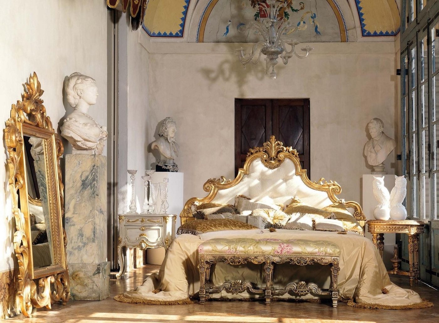 Xlmoebel Bett Neues Poster Doppelbett aus luxuriösem Holz - Italienische Möbel (Bett), Hergestellt in Italien von Xlmoebel