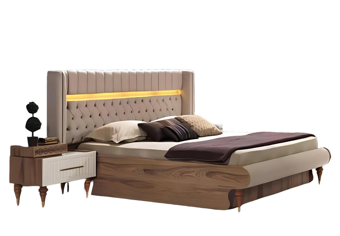 Xlmoebel Bett Neues Schlafzimmermöbel-Set mit einem Doppelbett und anderen (Bett), Hergestellt in Europa von Xlmoebel