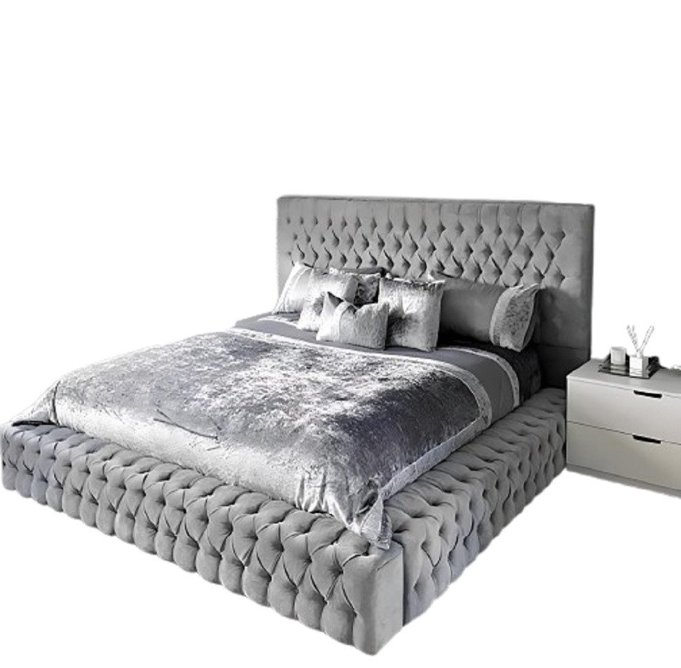Xlmoebel Bett Neues luxuriöses Metallbett mit Polsterdesign für das Schlafzimmer im (Bett), Hergestellt in Europa von Xlmoebel