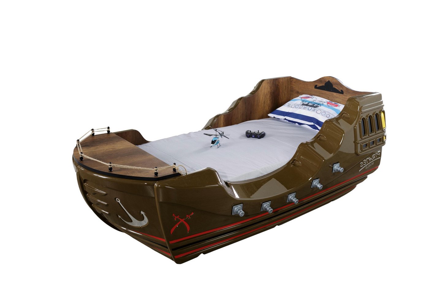 Xlmoebel Bett Schiff-förmiges Kinderbett für das Schlafzimmer 100x200 cm ideal (Kinderbett), Hergestellt in Europa von Xlmoebel