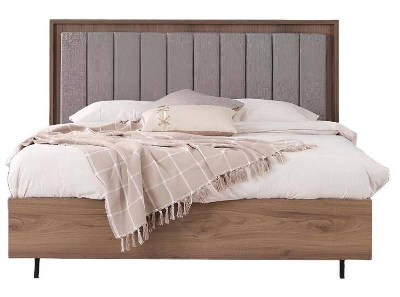 Xlmoebel Bett Schlafzimmer-Set Doppelbett Holz 5-teilig in Braun - Moderne (Set 5tlg Schlafzimmer (Bett + 2xNachttische + Kommode + Spiegel), Hergestellt in Europa von Xlmoebel