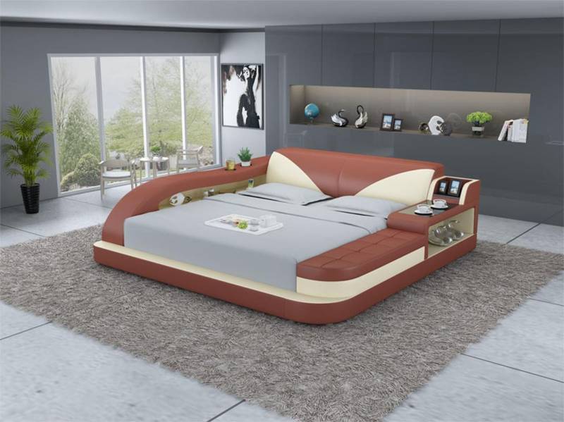 Xlmoebel Multimediabett Vielseitiges Doppelbett mit modernem Bettrahmen in 180x200cm (Bett), Hergestellt in Europa von Xlmoebel