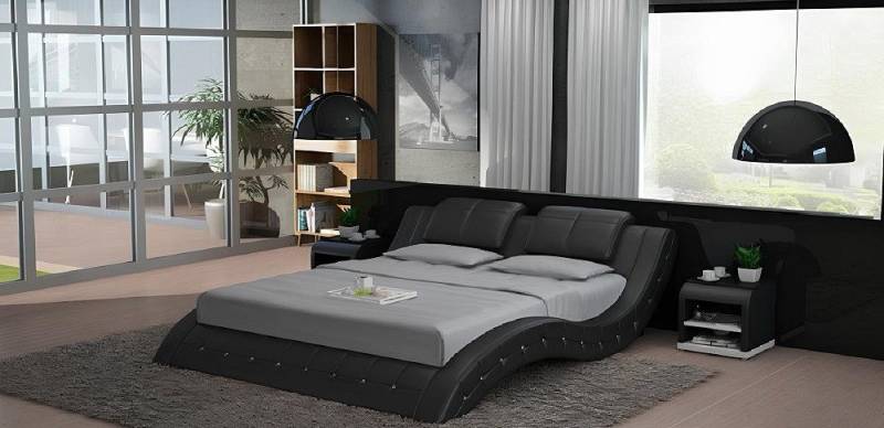 Xlmoebel Bett Wasserbett Hotel Doppelbett Komplett-Set aus Leder-Polsterbett (Wasserbett LB8824), Hergestellt in Europa von Xlmoebel